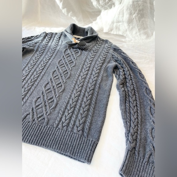 Simons Toggle Collar Cable Knit Sweater - Picture 9 of 10